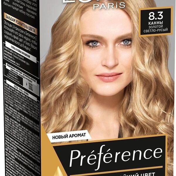Краска для волос L'Oreal Preference - 8.3 Канны, Золотой Светло-Русый