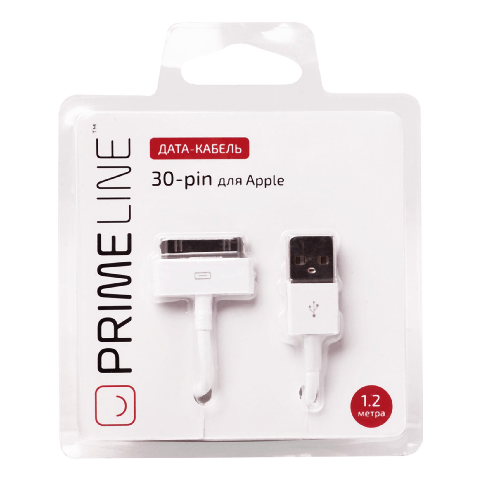 

Дата-кабель PRIME LINE 30-pin для Apple белый 1.2м, 32г