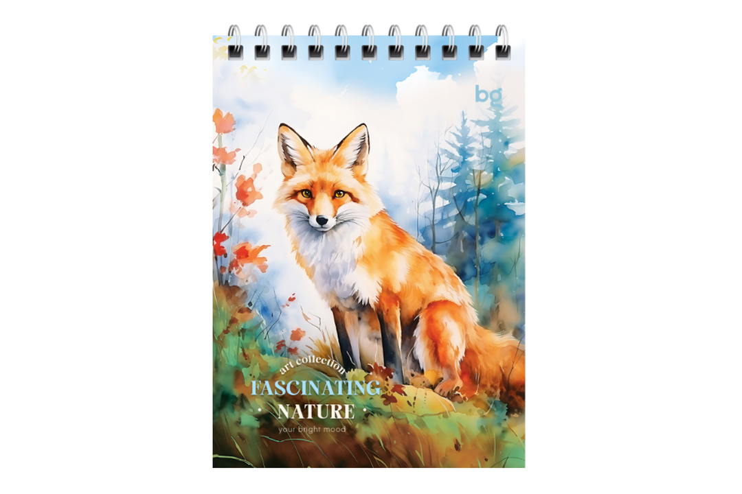 

Блокнот BG Акварель Дикая природа на гребне А6 серый 60 листов 1 шт. в ассортименте