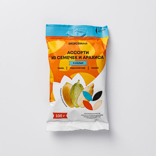 Ассорти из семечек и арахиса с солью