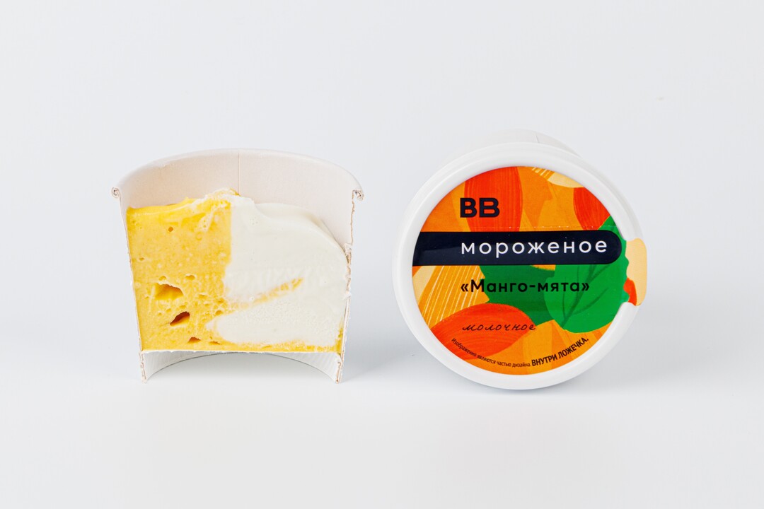 

Мороженое молочное ВкусВилл Манго-мята 75 г