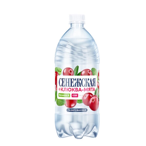 Напиток газированный Сенежская + клюква-мята 1 л