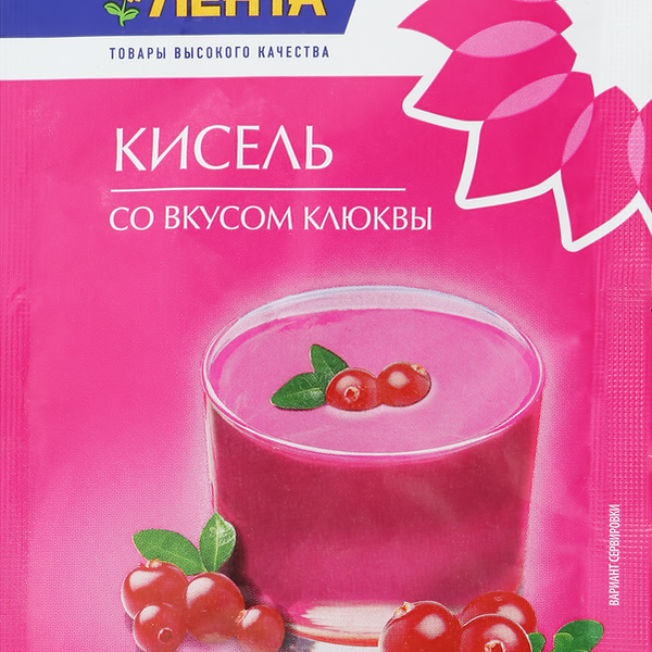 Кисель ЛЕНТА со вкусом клюквы