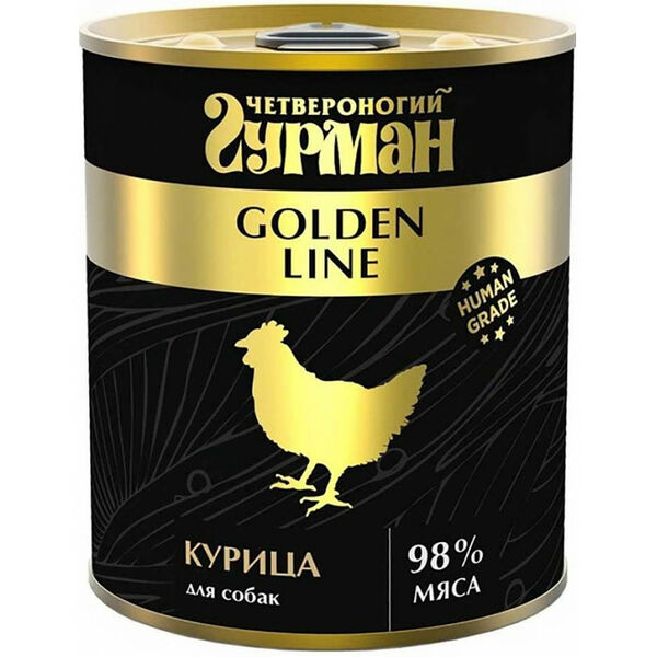 Консервы для собак Четвероногий Гурман Golden line курица натуральная в желе 340г