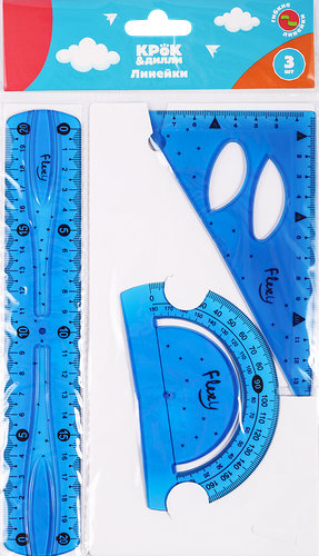 Набор линеек КРОК&ДИЛЛИ гибких, 3шт, в ассортименте