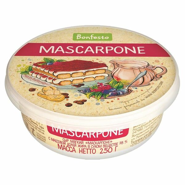 Сыр маскарпоне Bonfesto 78% БЗМЖ 250г