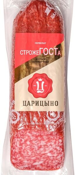 Колбаса Царицыно Сервелат СтрожеГОСТа сырокопченый 250г