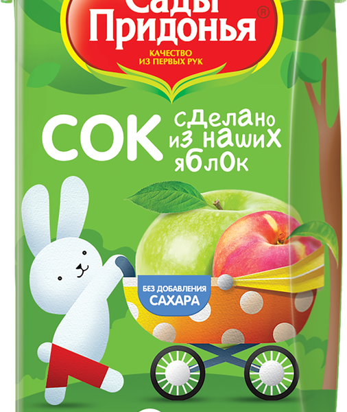 Сок детский Сады придонья яблоко-персик, с 4 месяцев