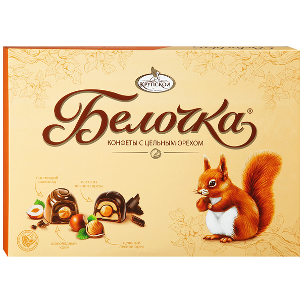 Набор конфет Ф.КРУПСКОЙ Белочка с цельным фундуком