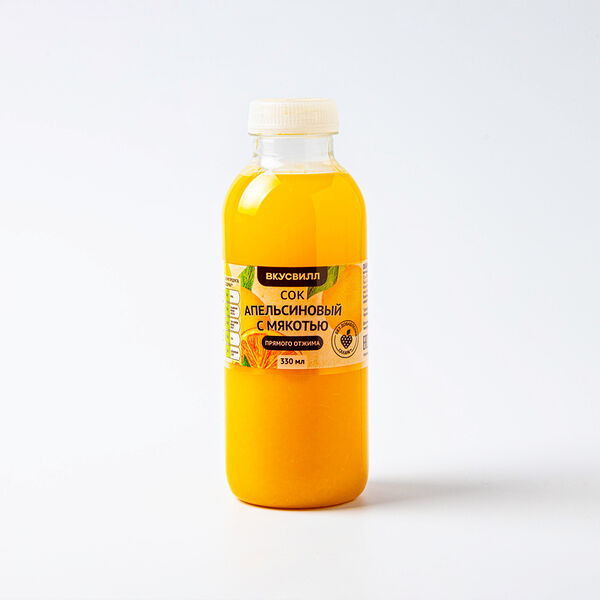 Сок апельсиновый ВкусВилл прямого отжима, 330 мл