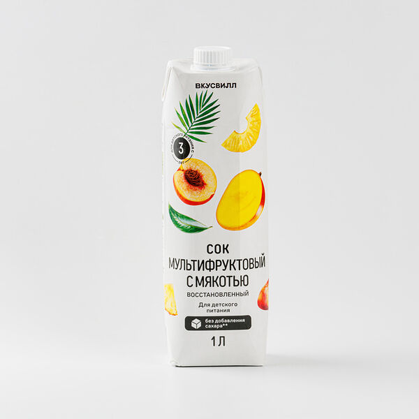 Сок мультифруктовый с мякотью восстановленный
