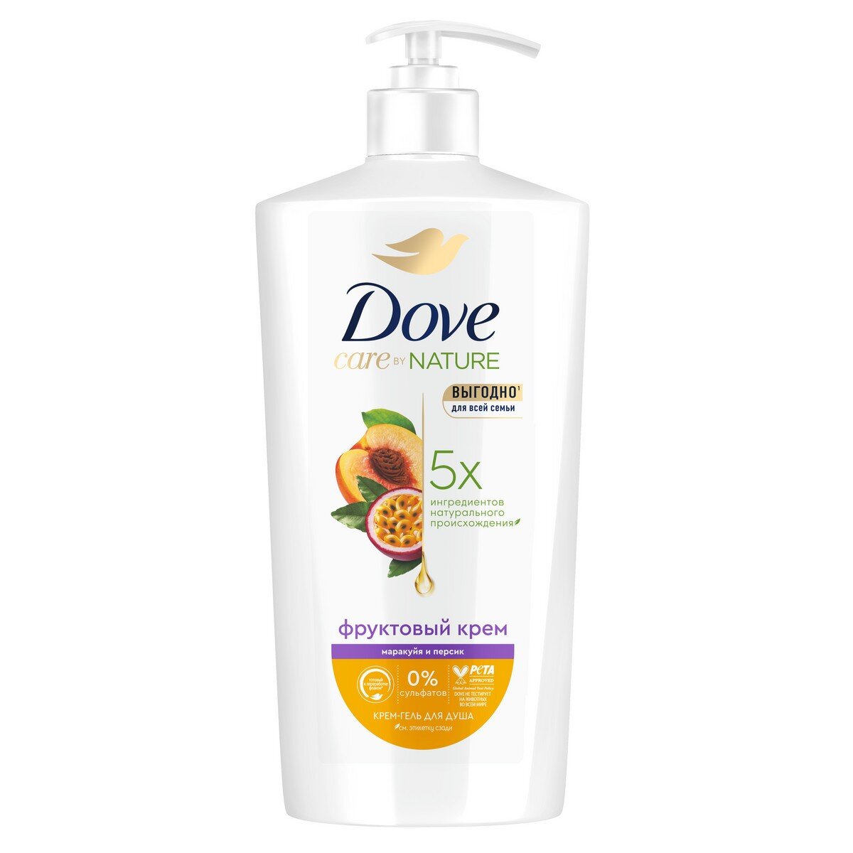 

Крем-гель для душа Dove Маракуйя и персик, 610 мл