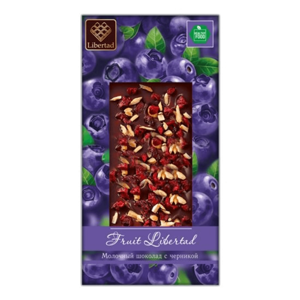 Шоколад Libertad молочный с черникой 80 г
