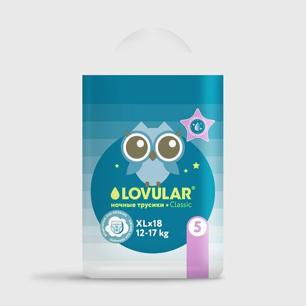 Трусики Lovular ночные для детей 1 год Xl 12-17 кг