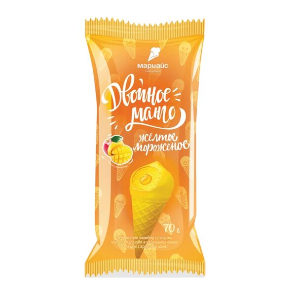 Мороженое МАРИАЙС Двойное Манго 15% 70г