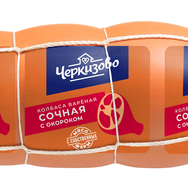 Колбаса Черкизово сочная с окороком вареная 380 г