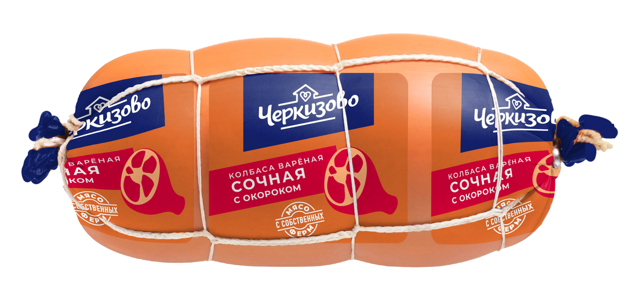

Колбаса Черкизово сочная с окороком вареная 380 г