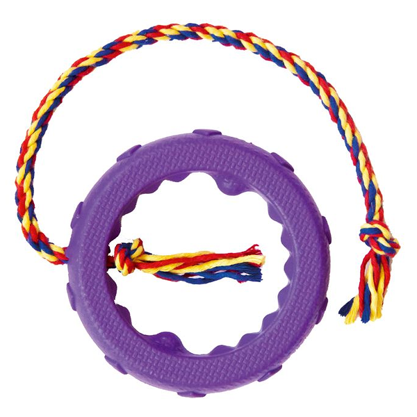 Игрушка для собак ЗООНИК Кольцо малое 11 см. на веревке ф6 мм./35 см.