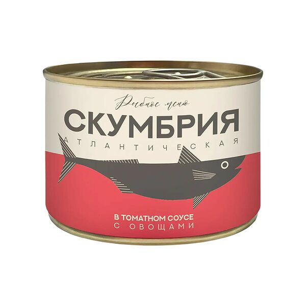 Скумбрия Рыбное меню с овощным гарниром в томатном соусе, 250г