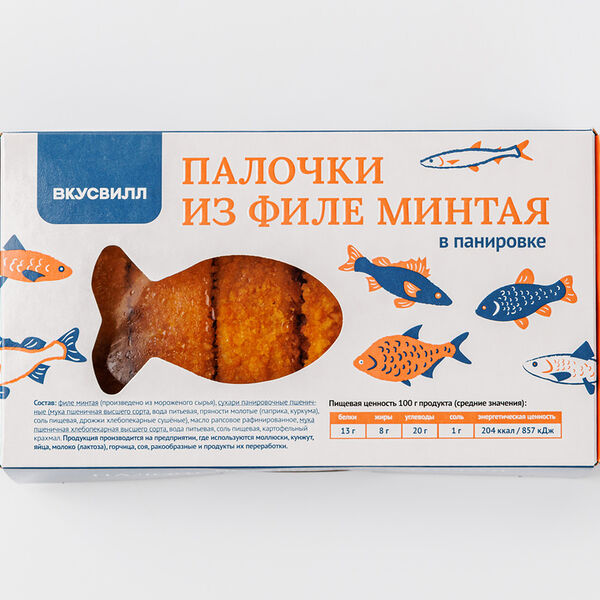 Палочки из филе минтая в панировке замороженный