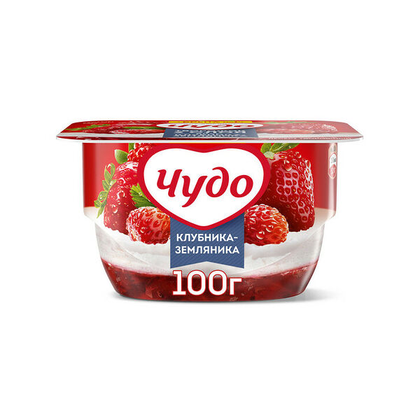 Творог взбитый Чудо Клубника-Земляника 4% 100г
