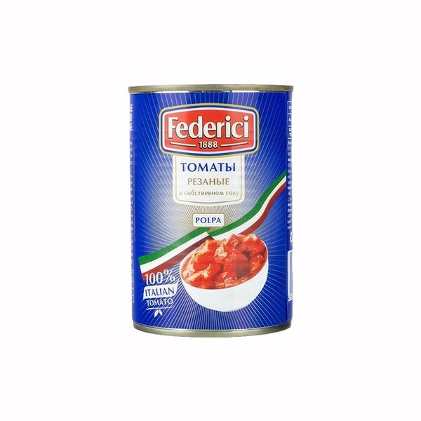 Томаты резаные FEDERICI в собственном соку, 425мл
