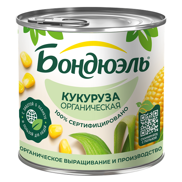 Кукуруза консервированная Бондюэль органик 340 г