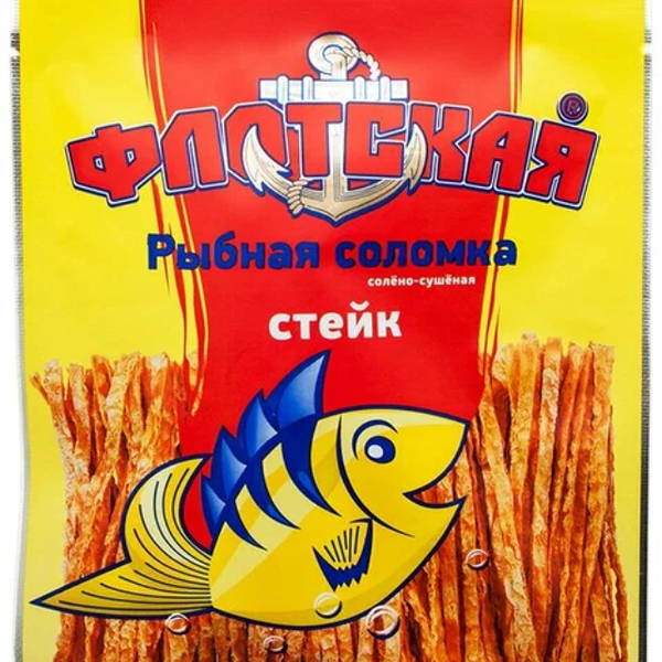 Соломка рыбная Флотская соленая сушеная со вкусом стейка 15г