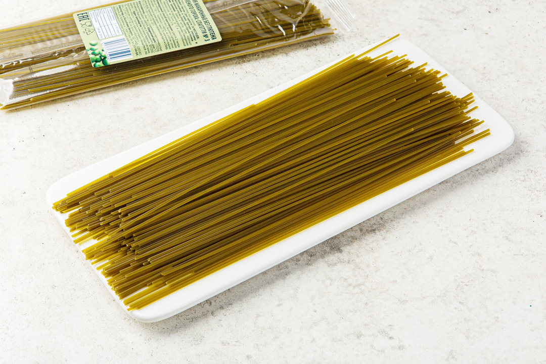 

Макаронные изделия из зеленого гороха без глютена