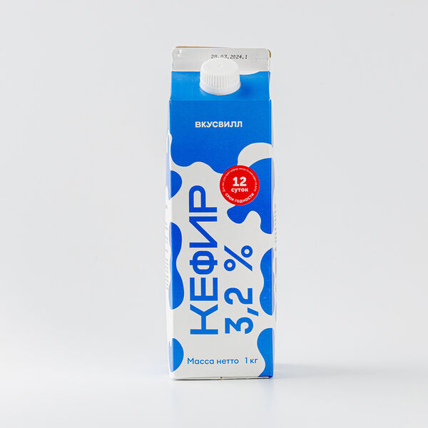 Кефир ВкусВилл 3,2% с крышкой 1 л.