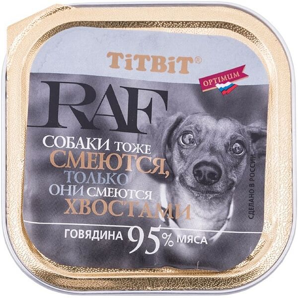 Влажный корм для собак TiTBiT RAF говядина 100г