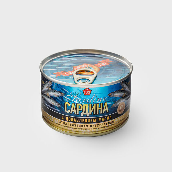 Сельдь атлантическая Сохраним традиции натуральная с добавлением масла 240г