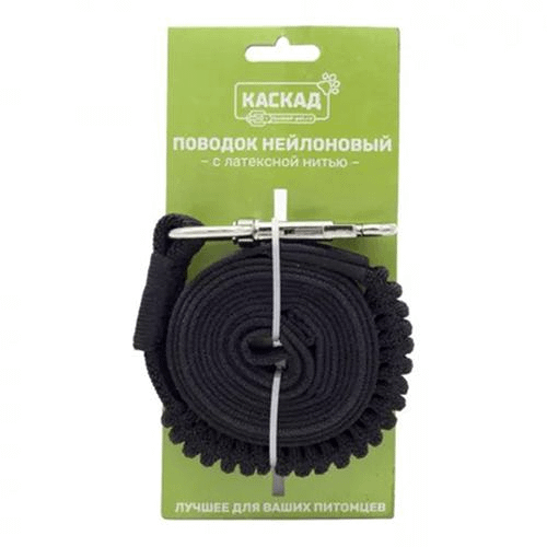 Поводок Каскад нейлон черный для собак 1,5 см*2 м