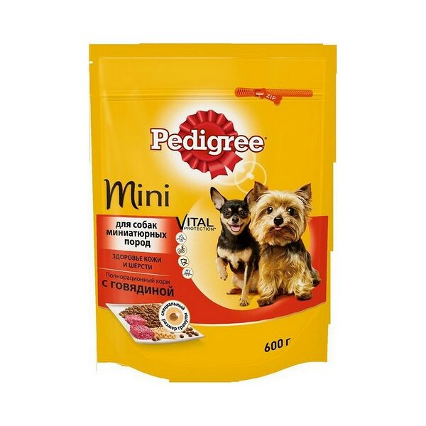 Педигри Корм 600г Говядина x10 (д/взр.собак миниатюр. пород)