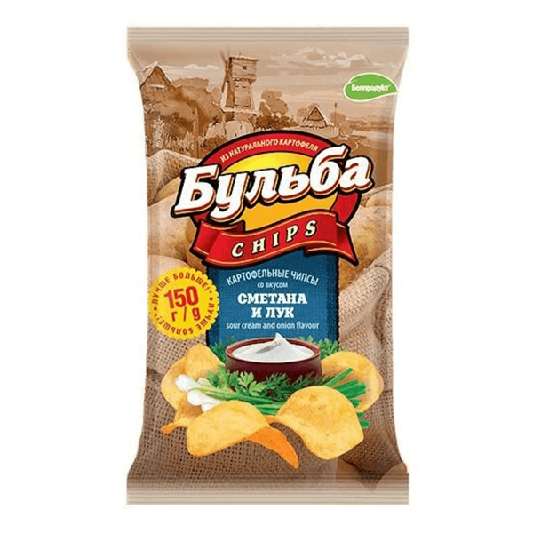 Чипсы Бульба Chips со вкусом сметаны и лука 150 г