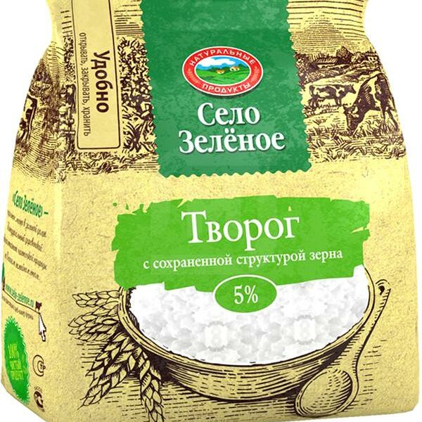 Творог Село зеленое 5% пленка бзмж