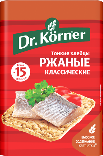 

Хлебцы хрустящие Dr.Korner Ржаные классические 100 г