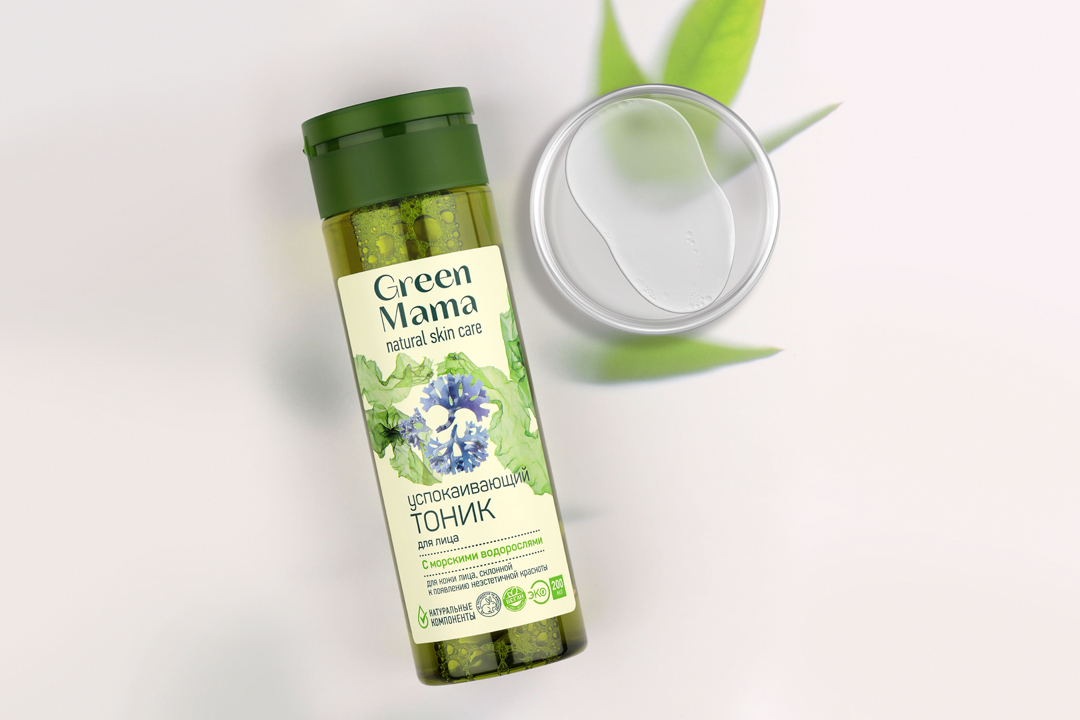 

Тоник для лица Green Mama успокаивающий для кожи с морскими водорослями