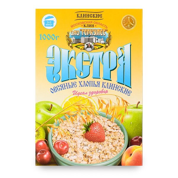 Хлопья овсяные Клинские экстра, 1 кг