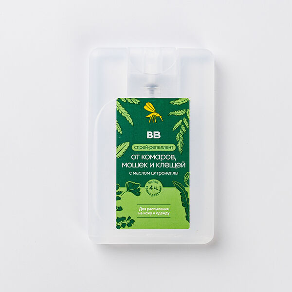 Спрей-репеллент от комаров, мошек и клещей с маслом цитронеллы