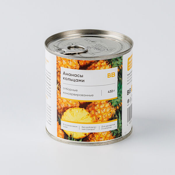 Ананасы отборные консерв. кольцами в ананасовом соке