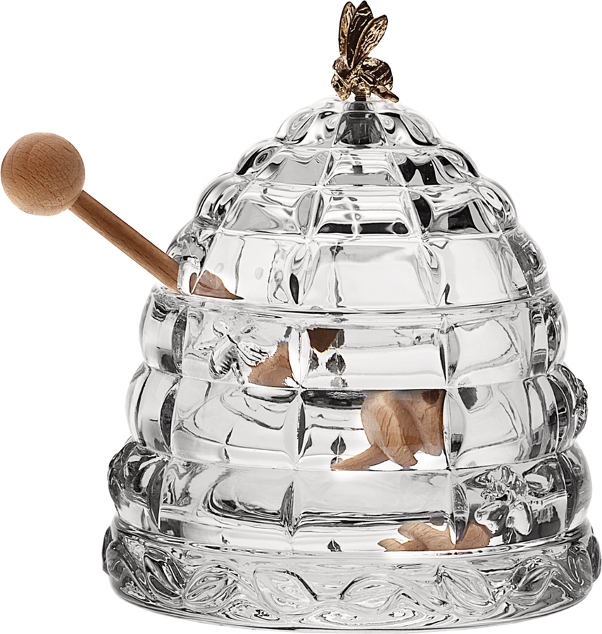 

Банка для меда CRYSTAL BOHEMIA Улей с пчелкой, хрусталь, 13 см