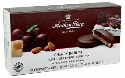 Конфеты шоколадные Антон Берг (Anthon Berg) с марципаном Вишня в роме 220 г