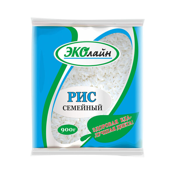 Крупа рис Эколайн Семейный длиннозерн 900г