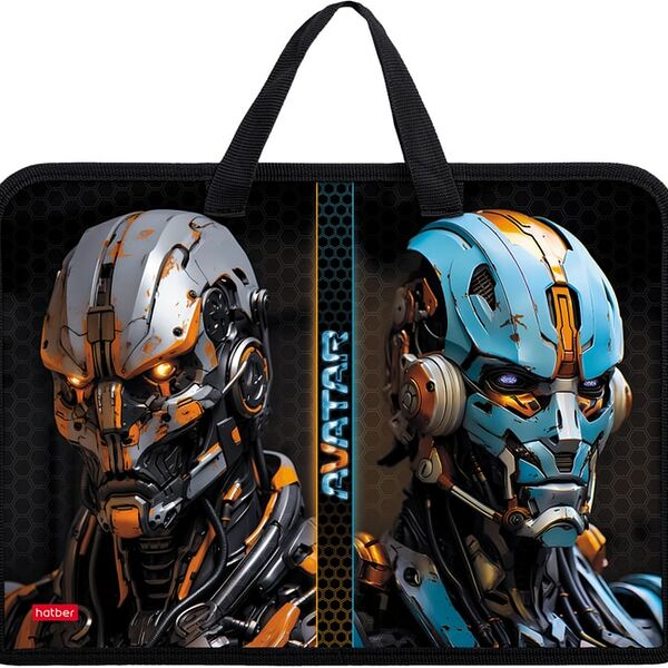 Папка для тетрадей Hatber Аватар А4 с ручками на молнии 24.5*34*3.5см