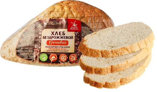 

Хлеб Гречневый пшенично-ржаной Хлебное местечко бездрожжевой заварной подовый 300 г