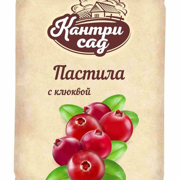 Пастила Кантри сад с кусочками и пюре клюквы