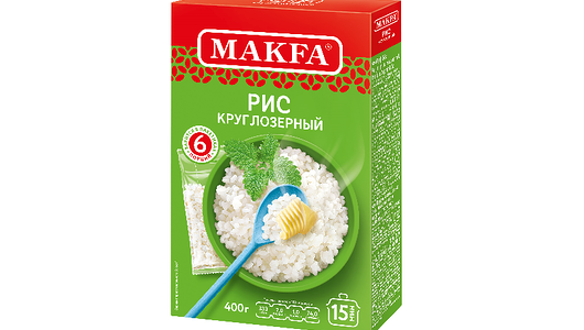 Рис Makfa шлифованный круглозерный, 400 г