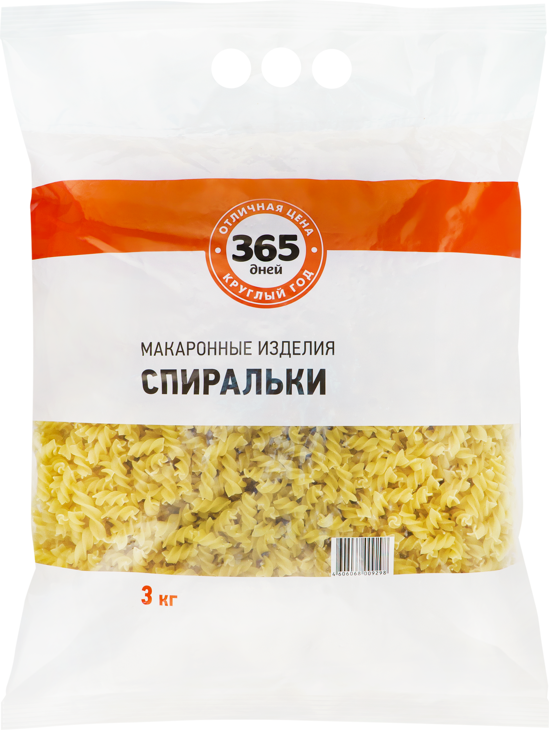 

Макароны 365 ДНЕЙ Спираль, группа В высший сорт, 3кг