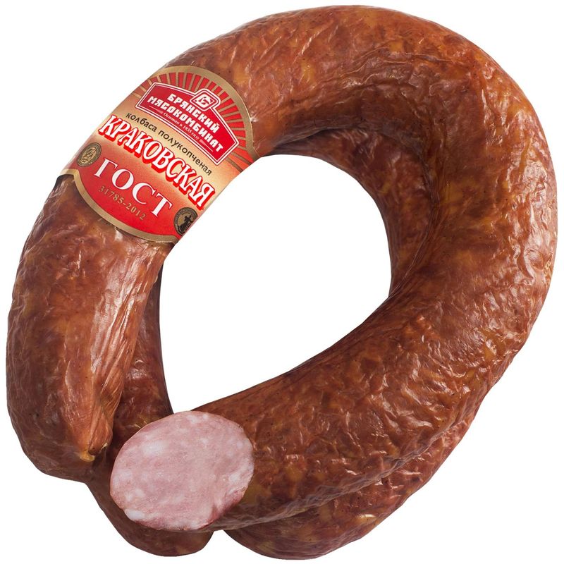 

Колбаса Брянский мясокомбинат Краковская полукопчёная весовая